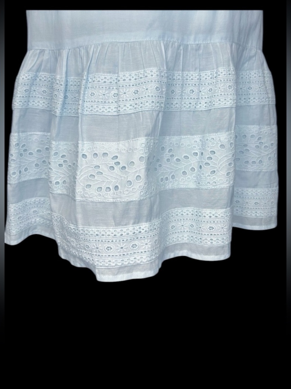 NEW Joie Blue Eyelet Lace Trim Dress S Coquette Girl Delicate Cottagecore Dainty - Picture 8 of 11